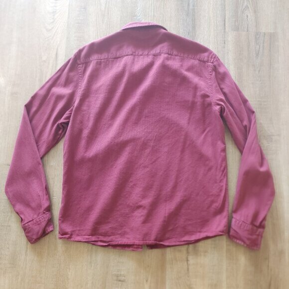 Untuckit Rohan Dark Red Ribbed Button Casual Button Down Shirt Casual Preppy - Picture 4 of 8